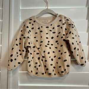 Play Up Polka Dot Sweatshirt Black Cream Size 18m